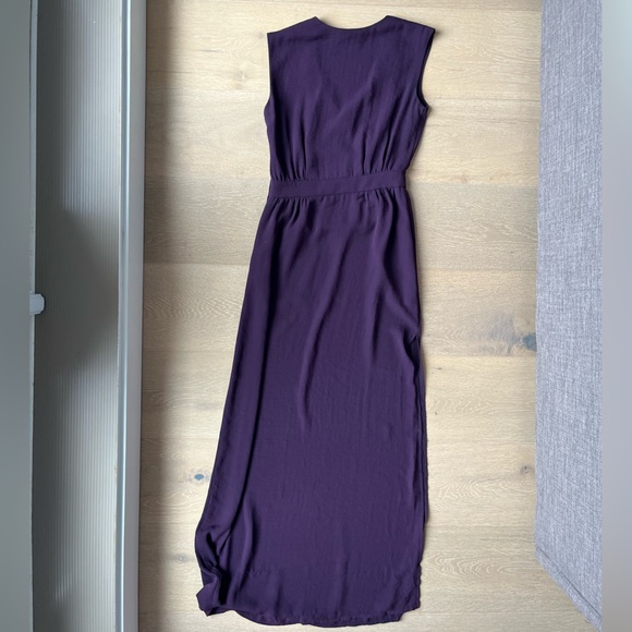 H&M Maxi Dress V Neck Gown with Slit - Picture 2 of 5